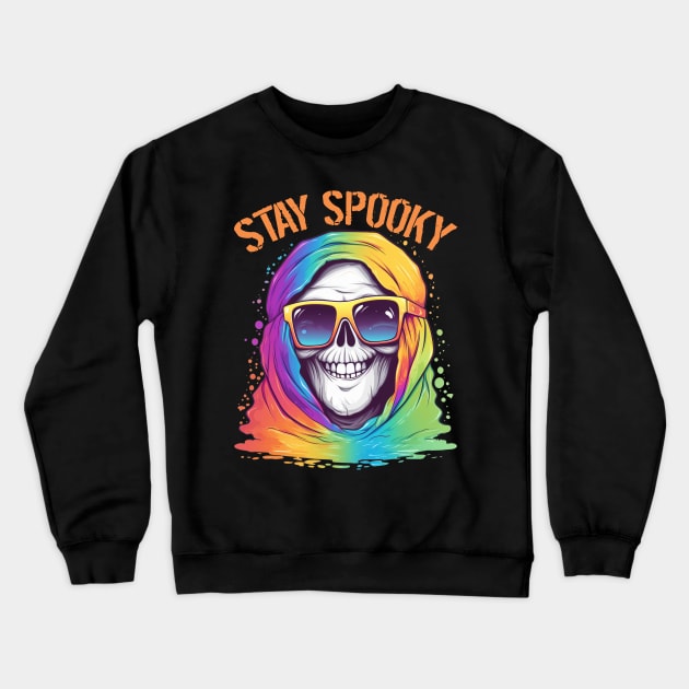 Colorful Halloween Stay Spooky Crewneck Sweatshirt by Pro Design 501